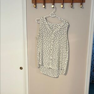 Maurices Sleeveless Polka Dot Blouse - Black and White